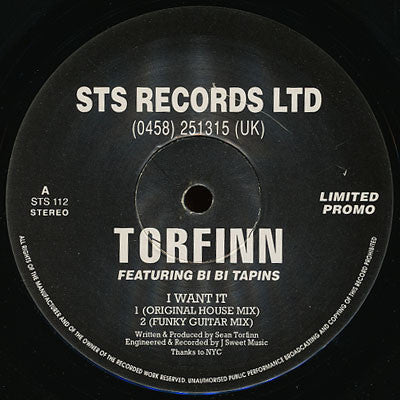 Torfinn Featuring Bi Bi Tapins : I Want It (12", Ltd, Promo)