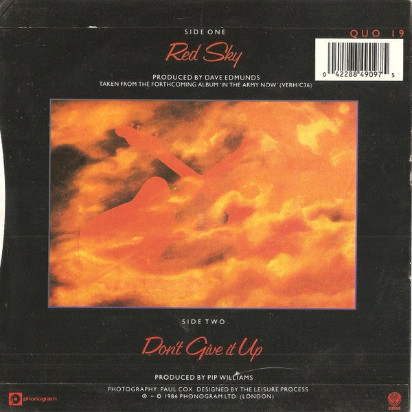 Status Quo : Red Sky (7", Single, Pap)