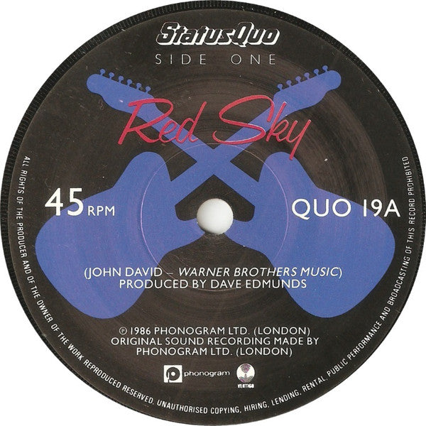 Status Quo : Red Sky (7", Single, Pap)