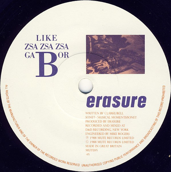 Erasure : A Little Respect (7", Single, Lyn)