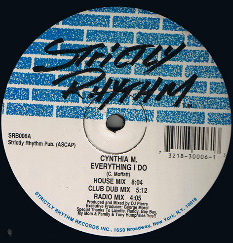 Cynthia M : Everything I Do (12")