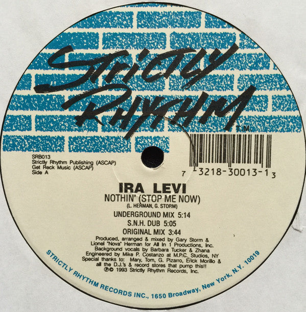Ira Levi : Nothin' (Stop Me Now) (12")