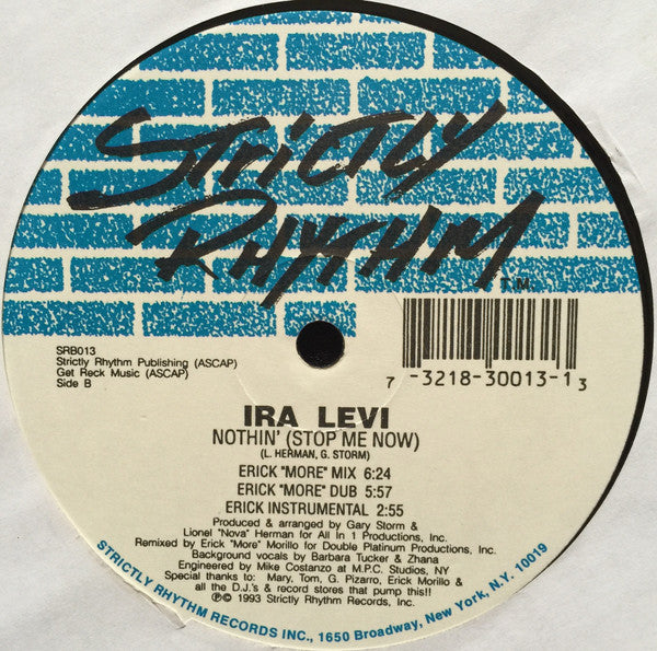Ira Levi : Nothin' (Stop Me Now) (12")