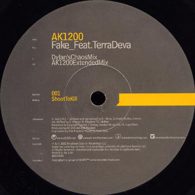 AK1200 Feat. Terra Deva : Fake (12")