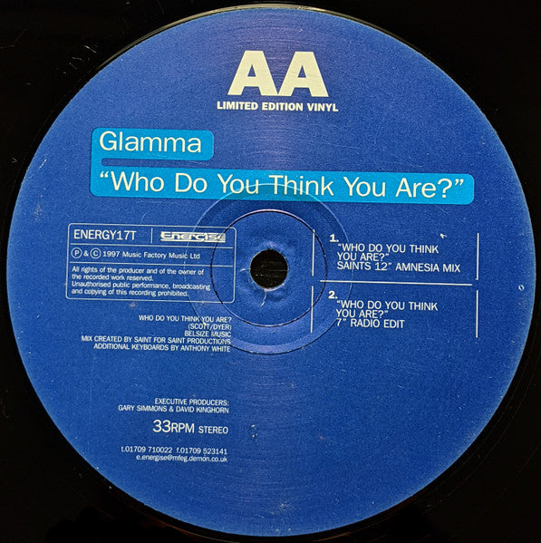 Glamma : Wanted / Who Do You Think You Are? (12", Ltd)