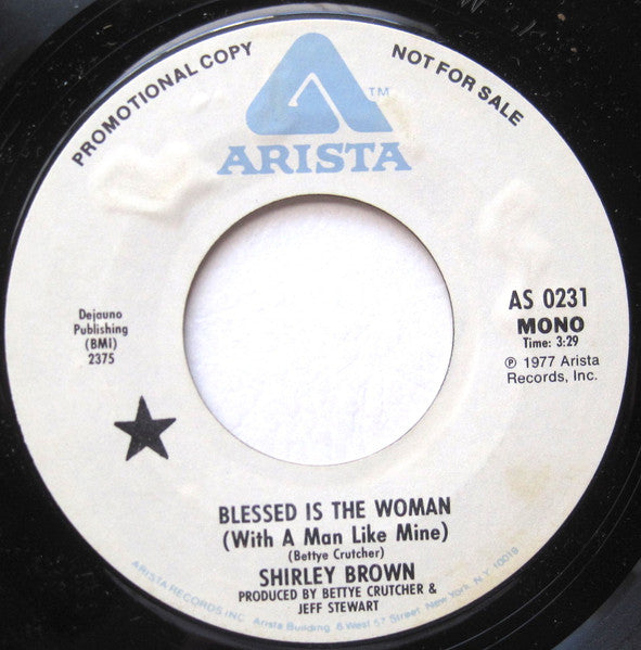 Shirley Brown : Blessed Is The Woman (With A Man Like Mine) (7", Mono, Promo)