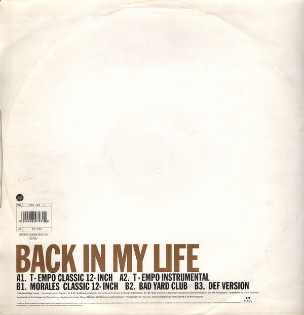 Joe Roberts : Back In My Life (T-Empo And Morales Remixes) (12", Single)