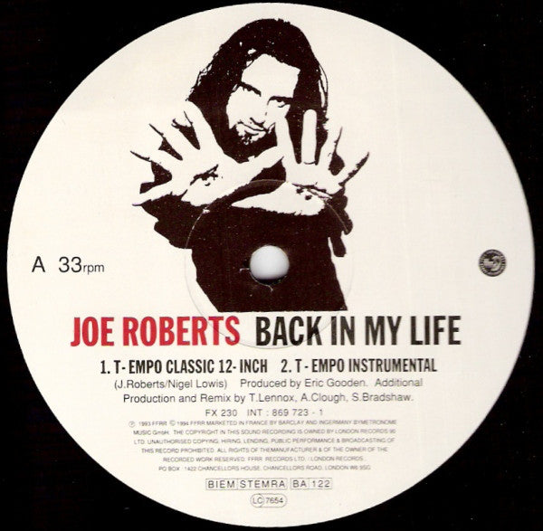 Joe Roberts : Back In My Life (T-Empo And Morales Remixes) (12", Single)