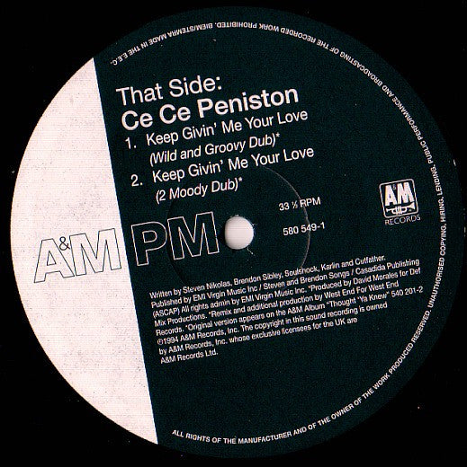 Ce Ce Peniston : Keep Givin' Me Your Love (12", Single)