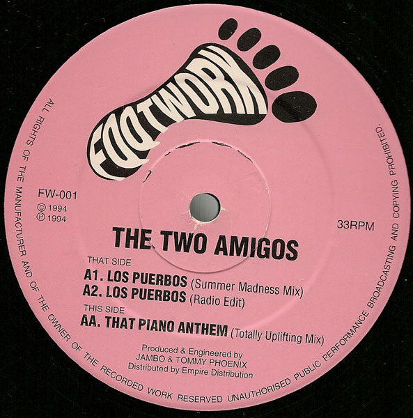The Two Amigos : Los Puerbos / That Piano Anthem (12")