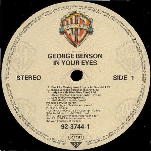 George Benson : In Your Eyes (LP, Album)
