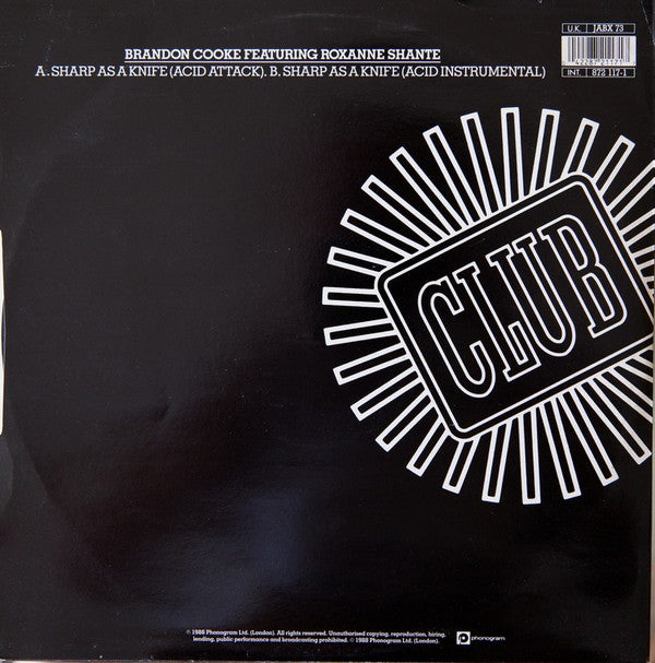 Brandon Cooke Featuring Roxanne Shante* : Sharp As A Knife (Acid Attack) (12")