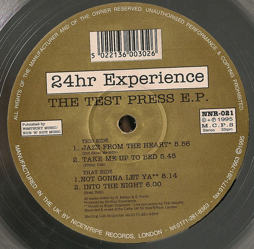 24hr Experience* : The Test Press E.P. (12", EP, Cle)