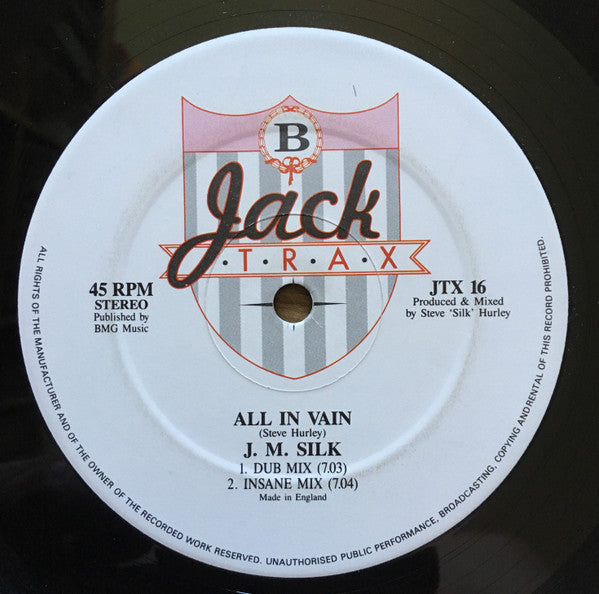 J.M. Silk : All In Vain (12", Ltd)