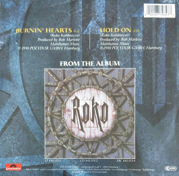 Roko : Burnin' Hearts / Hold On (7", Single, S/Edition)