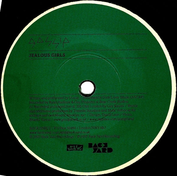The Gossip : Jealous Girls (7", Single, 2/2)