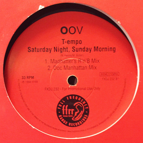 T-empo : Saturday Night, Sunday Morning (12", Promo)