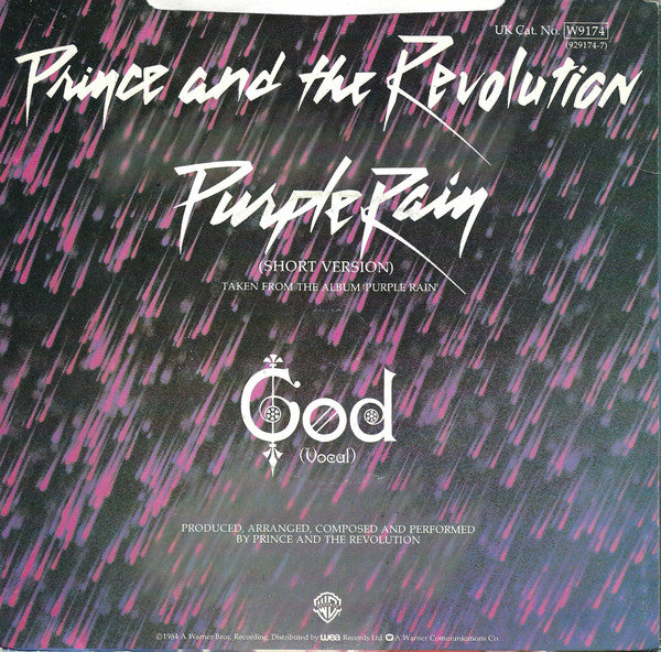 Prince And The Revolution : Purple Rain (7", Single, Sil)