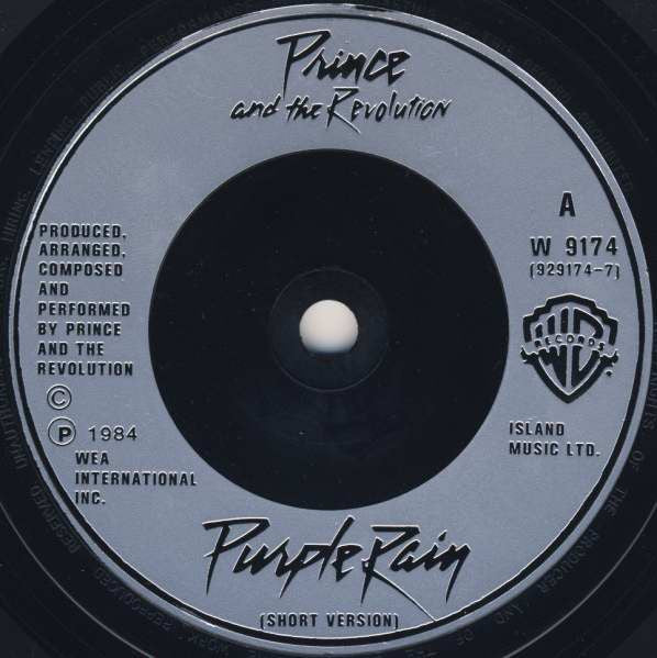 Prince And The Revolution : Purple Rain (7", Single, Sil)