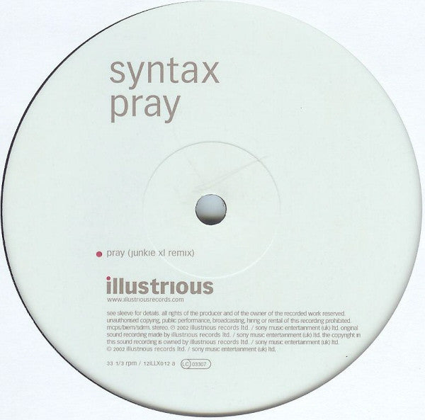 Syntax (4) : Pray (Remixes) (12")