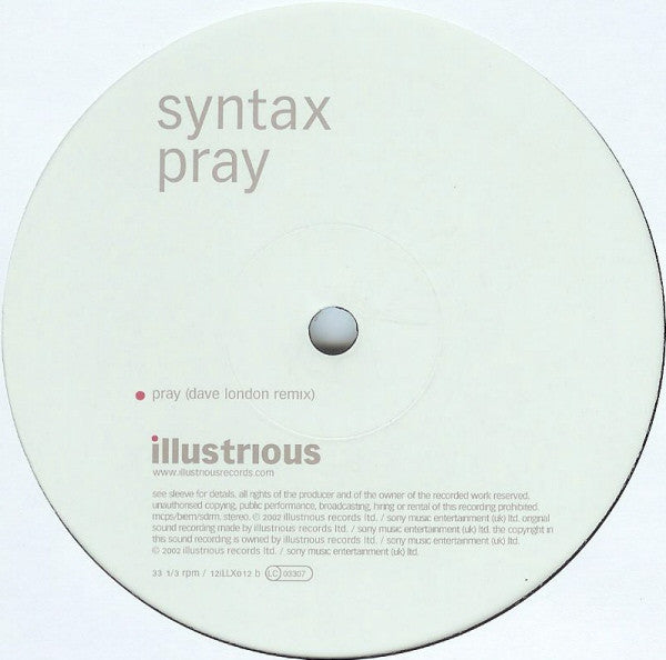 Syntax (4) : Pray (Remixes) (12")