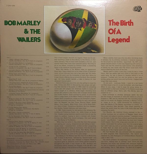 Bob Marley & The Wailers : The Birth Of A Legend (2xLP, Comp)