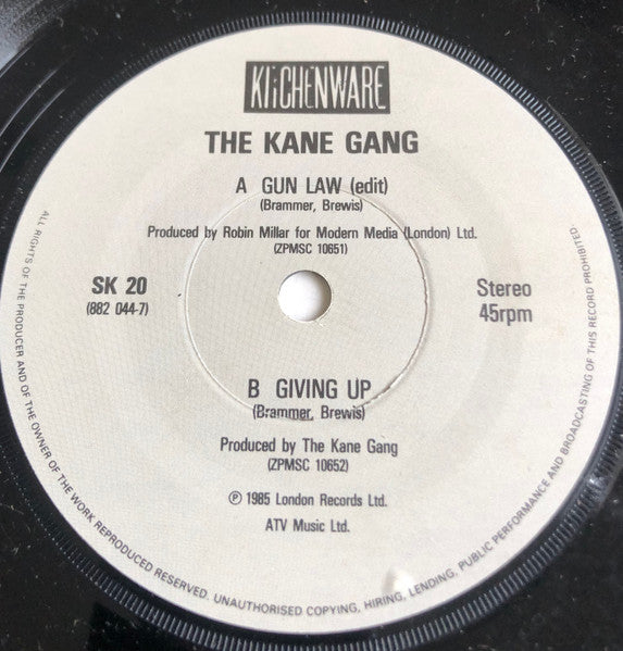 The Kane Gang : Gun Law (7", Single)