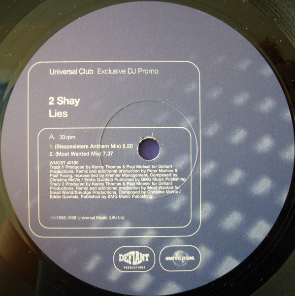 2 Shay (2) : Lies (12", Promo)