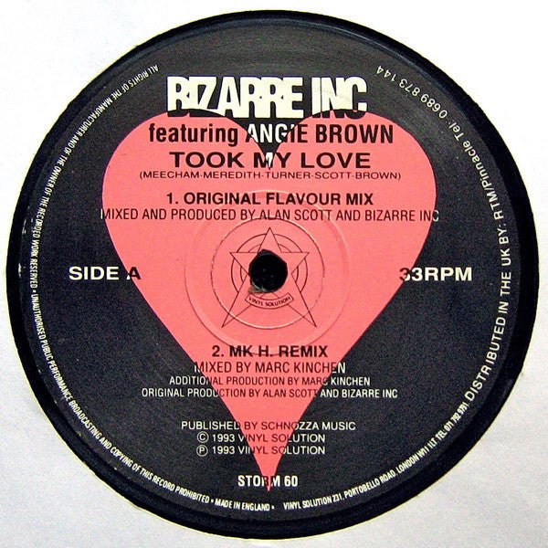Bizarre Inc Featuring Angie Brown : Took My Love (12")