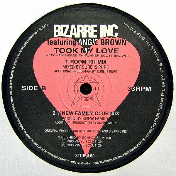 Bizarre Inc Featuring Angie Brown : Took My Love (12")