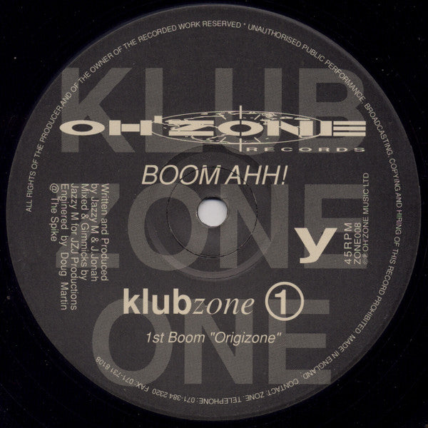 Klubzone 1 : Boom Ahh! (12")