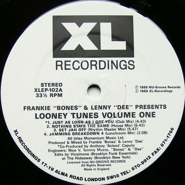 Frankie Bones & Lenny Dee : The Looney Tunes EP Vol. One (12", EP)