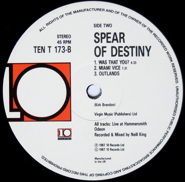 Spear Of Destiny : Was That You? (12", Single)