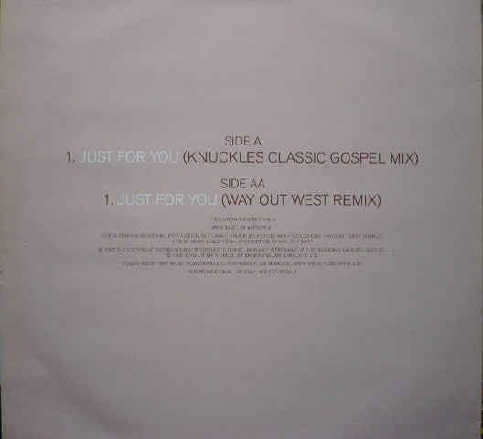 M People : Just For You (The Knuckles + Way Out West Mixes) (12", Single, Promo)