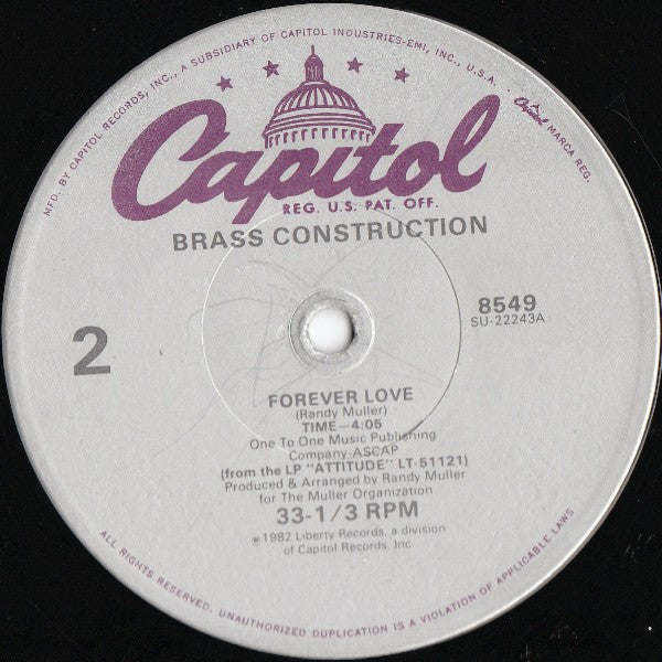 Brass Construction : Walkin' The Line (12")