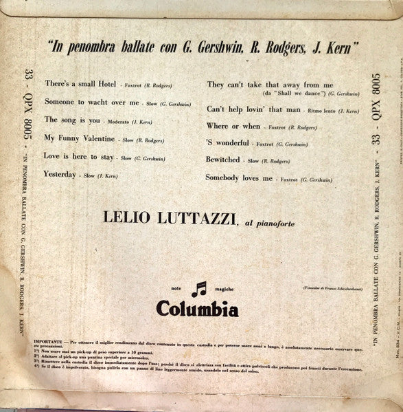 Lelio Luttazzi, George Gershwin, Richard Rodgers, Jerome Kern : In Penombra Ballate Con Gershwin . Rodgers . Kern (LP, Album)