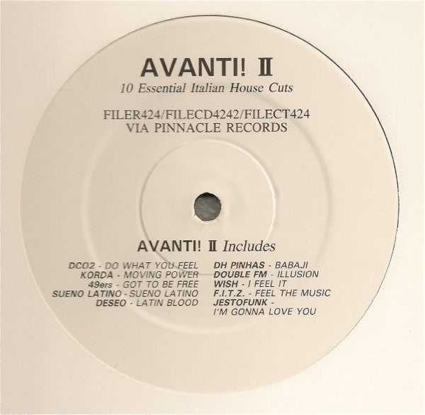 Various : Avanti! II (Four Track Advance E.P.) (12", EP, Comp, Promo)