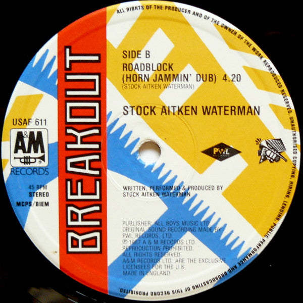 Stock, Aitken & Waterman : Roadblock (12", Single)