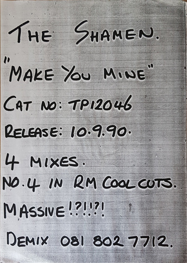 The Shamen : Make It Mine (12", Single, W/Lbl)