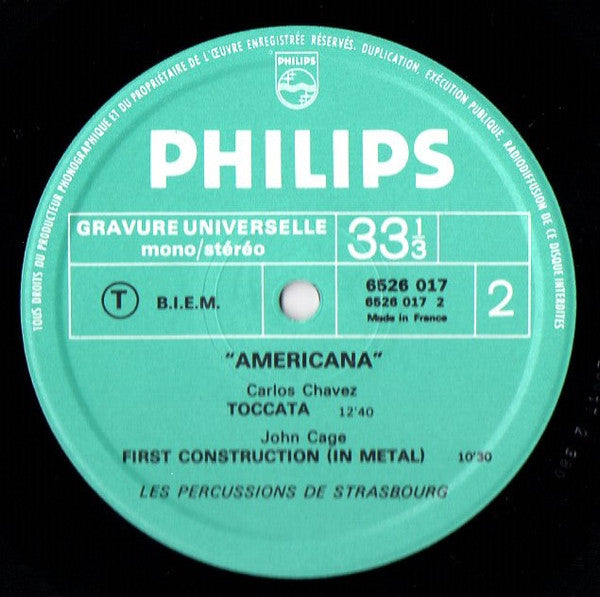 Les Percussions De Strasbourg : Americana (LP)