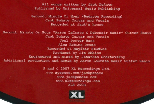 Jack Peñate : Second, Minute Or Hour (7", Pic, 2/2)