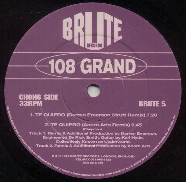 108 Grand : Te Quiero (12")
