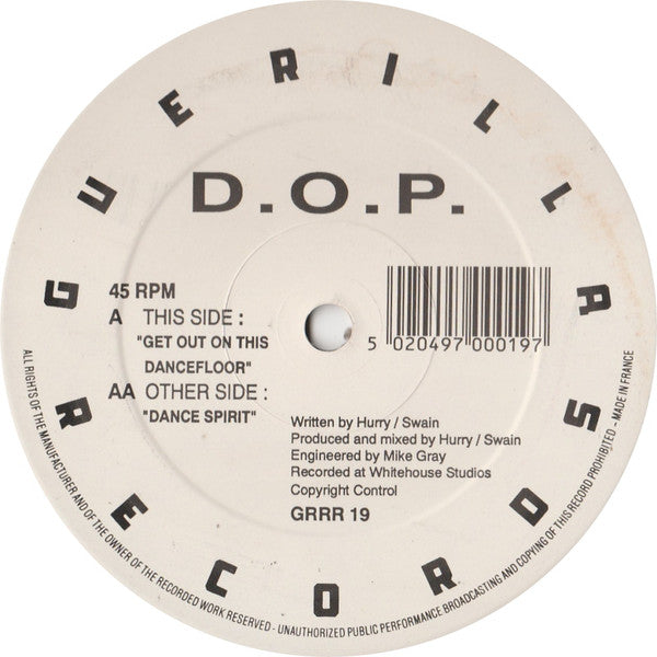D.O.P. : Get Out On This Dancefloor (12")