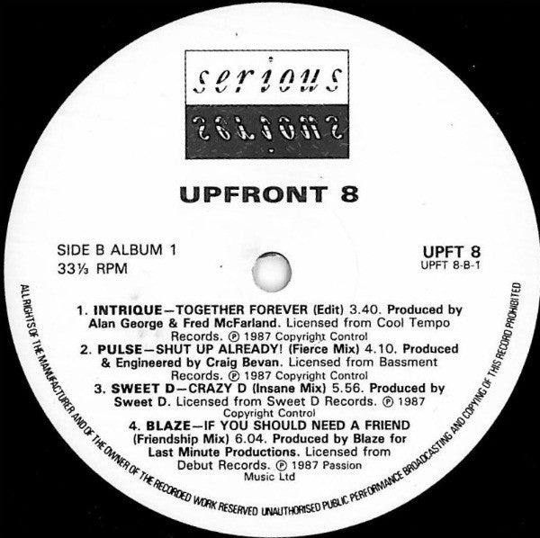 Various : Upfront 8 - Solid State (2xLP, Comp, P/Mixed)