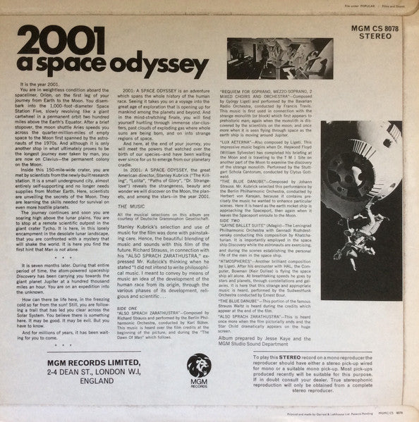 Various : 2001: A Space Odyssey (Music From The Motion Picture Sound Track) (LP, Comp)