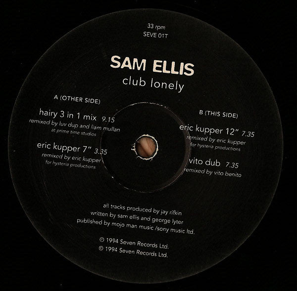 Sam Ellis : Club Lonely (12")