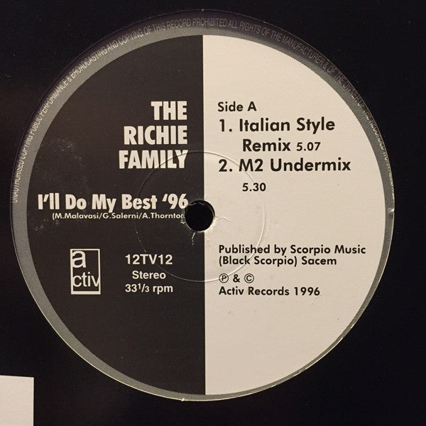 The Ritchie Family : I'll Do My Best '96 (12", Single)