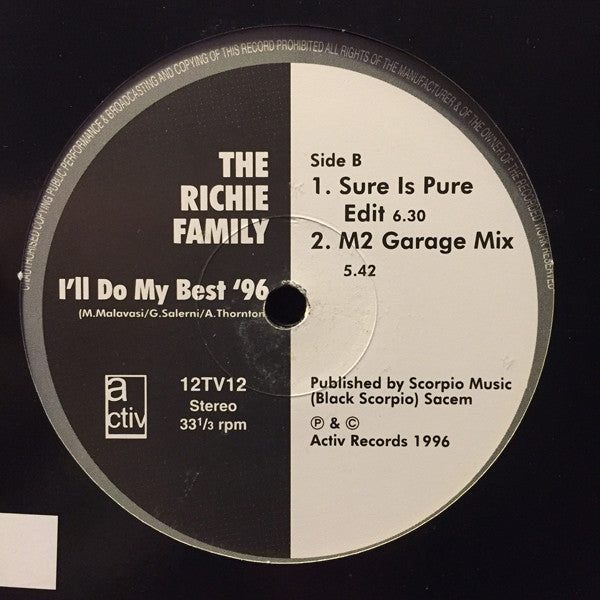 The Ritchie Family : I'll Do My Best '96 (12", Single)