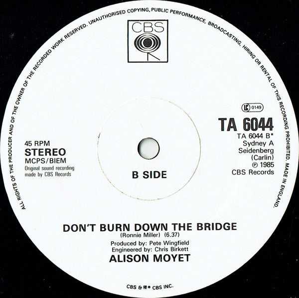 Alison Moyet : That Ole Devil Called Love (12", Single, Dam)