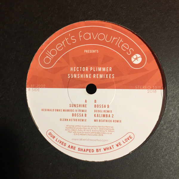 Hector Plimmer : Sunshine Remixes (12", EP)